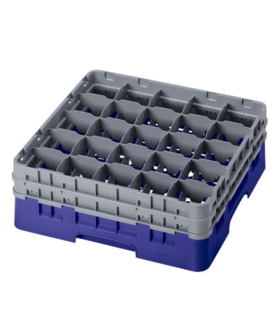 Cambro - 25S534-186 / Cesta de lavado (50 x 50 cm) copas y vasos con 25 comp. 2 alt. - dia. máx. 8,7 cm alt. máx. 14,9 cm
