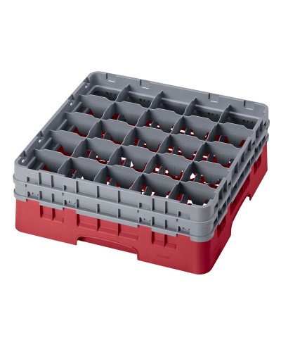 Cambro - 25S534-416 / Cesta de lavado (50 x 50 cm) copas y vasos con 25 comp. 2 alt. - dia. máx. 8,7 cm alt. máx. 14,9 cm