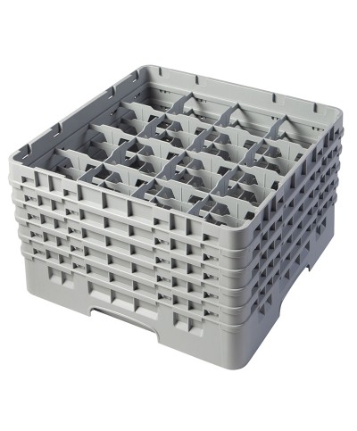 Cambro - 16S958-151 / Cesta de lavado (50 x 50 cm) para copas y vasos con 16 comp. 5 alt. - dia. máx. 10,9 cm alt. máx. 25,8 cm