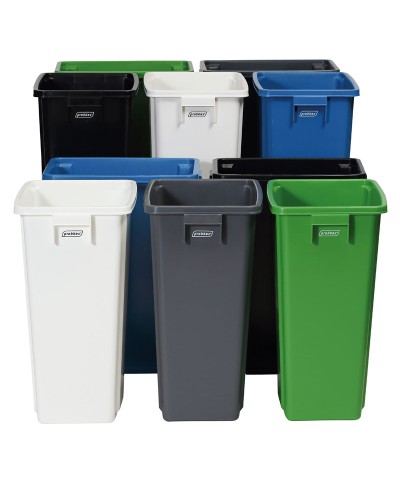 Probbax - PB-1080-GRY / Cubo de reciclaje sin tapa - 32 x 46 x 58 cm - 60 L