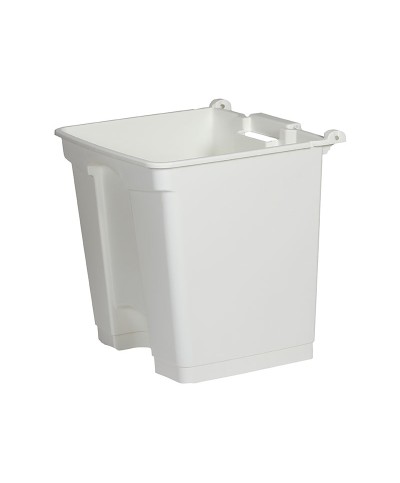 Probbax - SO-1230-WHT-BASE / Cubo de basura con pedal y con ruedas - 41 x 39,8 x 43,5 cm - 30 L