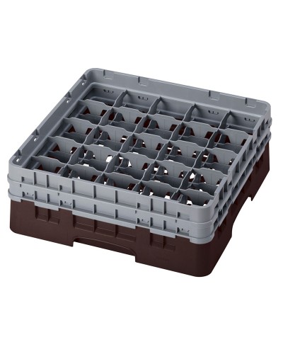 Cambro - 25S434-167 / Cesta de lavado (50 x 50 cm) copas y vasos con 25 comp. 2 alt. - dia. máx. 8,7 cm alt. máx. 13,5 cm