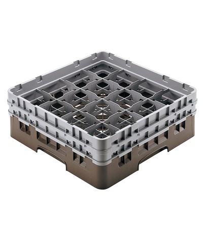 Cambro - 16S534-167 / Cesta de lavado (50 x 50 cm) para copas y vasos con 16 comp. 2 alt. - dia. máx. 10,9 cm alt. máx. 14,9 cm