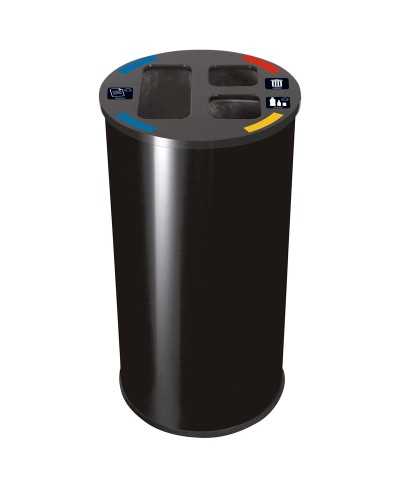 Probbax - WB-1271-BLA / Papelera para separación de residuos - 35,5 cm Ø x 67 cm - 60 L
