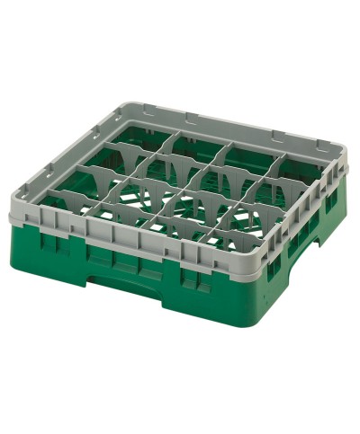 Cambro - 16S318-119 / Cesta de lavado (50 x 50 cm) para copas y vasos con 16 comp. 1 alt. - dia. máx. 10,9 cm alt. máx. 9,4 cm