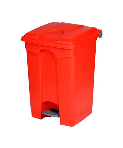 Probbax - SO-1245-RED-BASE / Cubo de basura con pedal y con ruedas - 41 x 39,8 x 60 cm - 45 L