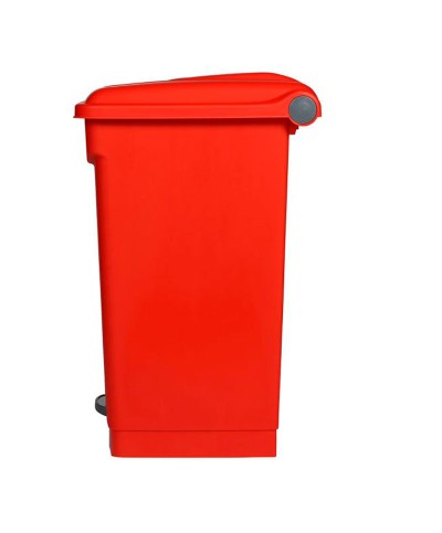 Probbax - SO-1245-RED-BASE / Cubo de basura con pedal y con ruedas - 41 x 39,8 x 60 cm - 45 L