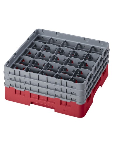 Cambro - 25S638-416 / Cesta de lavado (50 x 50 cm) copas y vasos con 25 comp. 3 alt. - dia. máx. 8,7 cm alt. máx. 17,6 cm
