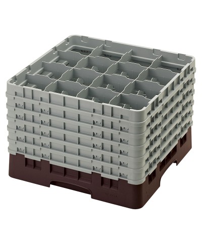 Cambro - 16S1214-167 / Cesta lavado (50 x 50 cm) para copas y vasos con 16 comp. 6 alt. - dia. máx. 10,9 cm alt. máx. 32,3 cm