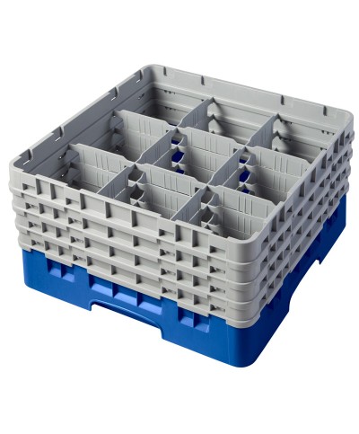 Cambro - 9S800-168 / Cesta de lavado (50 x 50 cm) para copas y vasos con 9 comp. 4 alt. - dia. máx. 14,8 cm alt. máx. 21,7 cm