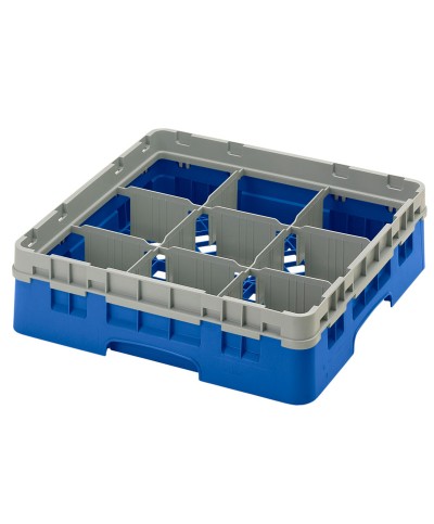 Cambro - 9S318-168 / Cesta de lavado de (50 x 50 cm) para copas y vasos con 9 comp. 1 alt. - dia. máx. 14,8 cm alt. máx. 9,4 cm