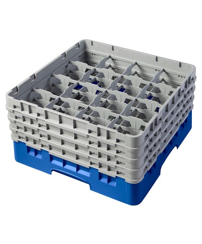 Cambro - 16S800-168 / Cesta de lavado (50 x 50 cm) para copas y vasos con 16 comp. 4 alt. - dia. máx. 10,9 cm alt. máx. 21,7 cm