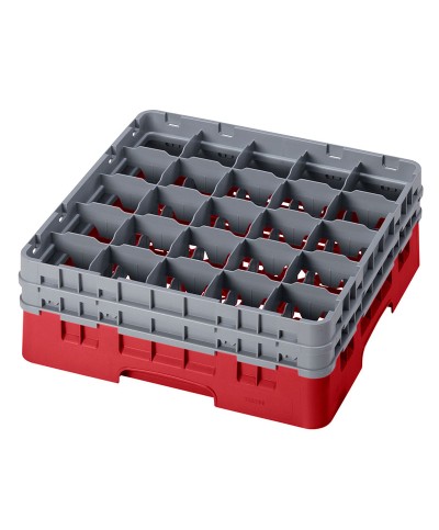 Cambro - 25S534-163 / Cesta de lavado (50 x 50 cm) copas y vasos con 25 comp. 2 alt. - dia. máx. 8,7 cm alt. máx. 14,9 cm