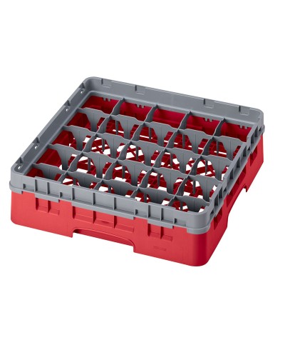 Cambro - 25S318-163 / Cesta de lavado (50 x 50 cm) copas y vasos con 25 comp. 1 alt. - dia. máx. 8,7 cm alt. máx. 9,4 cm