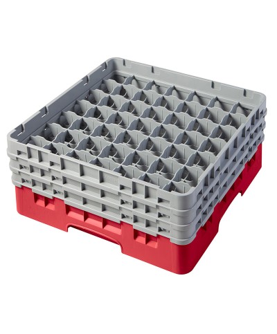 Cambro - 49S638-163 / Cesta de lavado (50 x 50 cm) copas y vasos con 49 comp. 3 alt. - dia. máx. 6 cm alt. máx. 17,6 cm