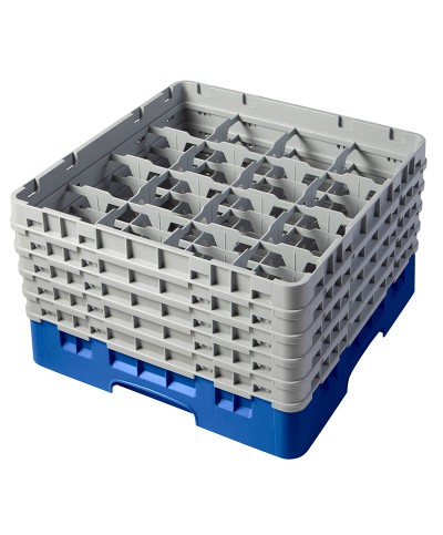 Cambro - 16S958-168 / Cesta de lavado (50 x 50 cm) para copas y vasos con 16 comp. 5 alt. - dia. máx. 10,9 cm alt. máx. 25,8 cm