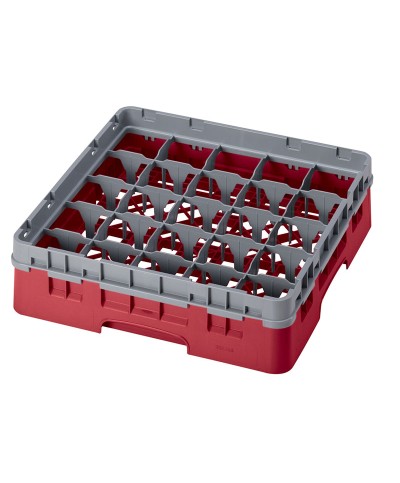 Cambro - 25S318-416 / Cesta de lavado (50 x 50 cm) copas y vasos con 25 comp. 1 alt. - dia. máx. 8,7 cm alt. máx. 9,4 cm