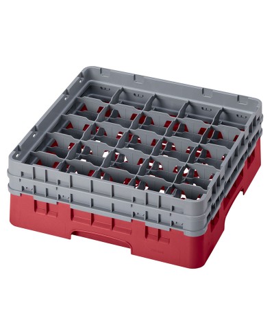 Cambro - 25S434-416 / Cesta de lavado (50 x 50 cm) copas y vasos con 25 comp. 2 alt. - dia. máx. 8,7 cm alt. máx. 13,5 cm