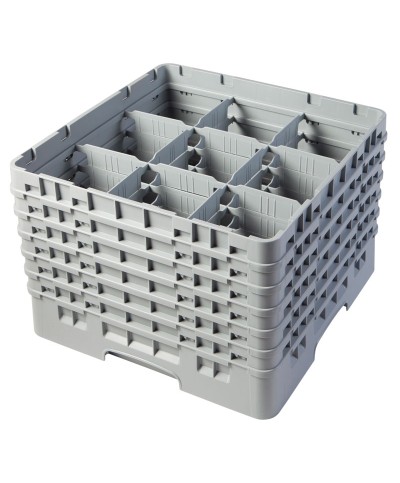 Cambro - 9S1114-151 / Cesta de lavado (50 x 50 cm) para copas y vasos con 9 comp. 6 alt. - dia. máx. 14,8 cm alt. máx. 29,9 cm