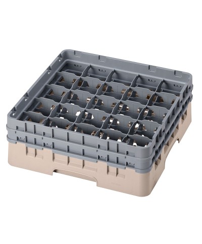 Cambro - 25S434-184 / Cesta de lavado (50 x 50 cm) copas y vasos con 25 comp. 2 alt. - dia. máx. 8,7 cm alt. máx. 13,5 cm