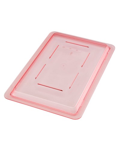 Cambro - 1218CCW-467 / Tapa lisa de policarbonato para cajas de almacenamiento (Rojo seguridad) - (30,5 x 45,7 cm)