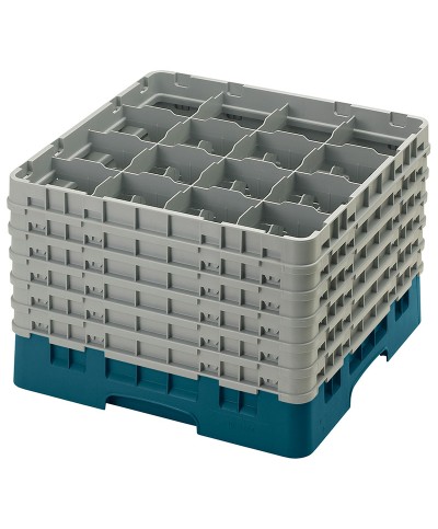 Cambro - 16S1214-414 / Cesta lavado (50 x 50 cm) para copas y vasos con 16 comp. 6 alt. - dia. máx. 10,9 cm alt. máx. 32,3 cm