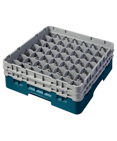 Cambro - 49S434-414 / Cesta de lavado (50 x 50 cm) copas y vasos con 49 comp. 2 alt. - dia. máx. 6 cm alt. máx. 13,5 cm