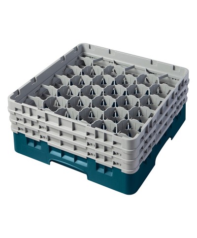 Cambro - 30S638-414 / Cesta de lavado (50 x 50 cm) copas y vasos con 30 comp. 3 alt. - dia. máx. 7,84 cm alt. máx. 17,6 cm