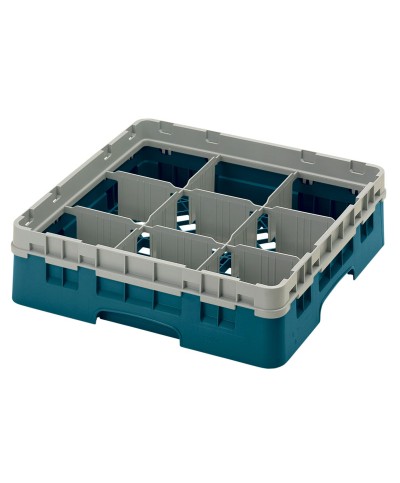 Cambro - 9S318-414 / Cesta de lavado de (50 x 50 cm) para copas y vasos con 9 comp. 1 alt. - dia. máx. 14,8 cm alt. máx. 9,4 cm