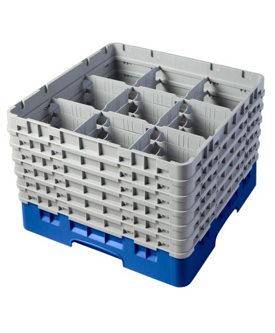 Cambro - 9S1114-168 / Cesta de lavado (50 x 50 cm) para copas y vasos con 9 comp. 6 alt. - dia. máx. 14,8 cm alt. máx. 29,9 cm