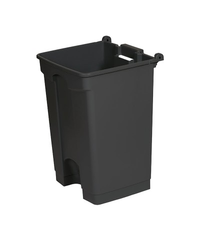 Probbax - SO-1245-GRY-BASE / Cubo de basura con pedal y con ruedas - 41 x 39,8 x 60 cm - 45 L