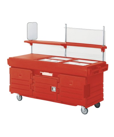 Carro de venta móvil Camkiosk con 4 receptáculos - 216 x 85 x 179 cm
