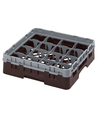 Cambro - 16S318-167 / Cesta de lavado (50 x 50 cm) para copas y vasos con 16 comp. 1 alt. - dia. máx. 10,9 cm alt. máx. 9,4 cm