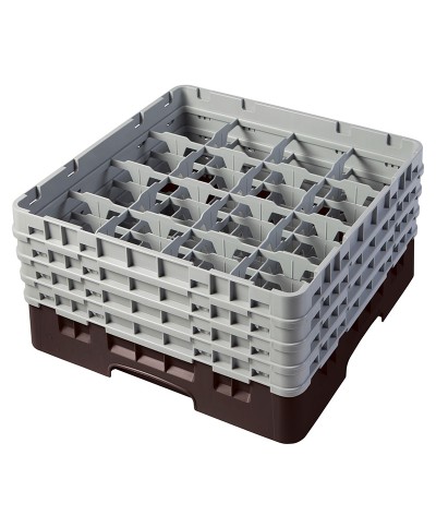 Cambro - 16S800-167 / Cesta de lavado (50 x 50 cm) para copas y vasos con 16 comp. 4 alt. - dia. máx. 10,9 cm alt. máx. 21,7 cm