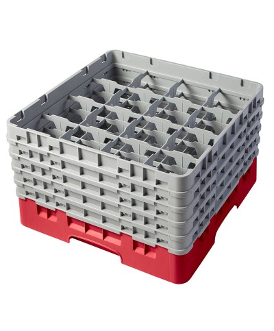 Cambro - 16S958-163 / Cesta de lavado (50 x 50 cm) para copas y vasos con 16 comp. 5 alt. - dia. máx. 10,9 cm alt. máx. 25,8 cm