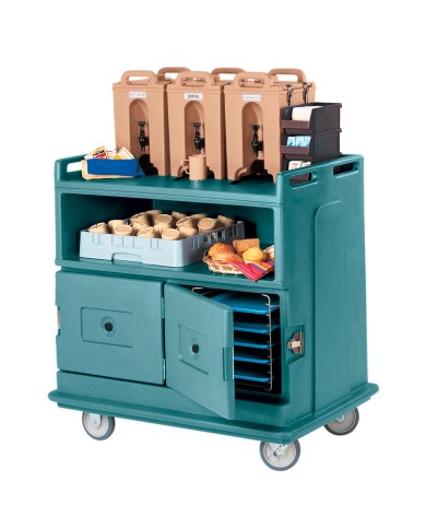 Cambro - MDC24-401/Carro Servicio de Bebidas con comp. inferiores Isotérmicos y mostrador c/relieve de sujeción p/contenedores