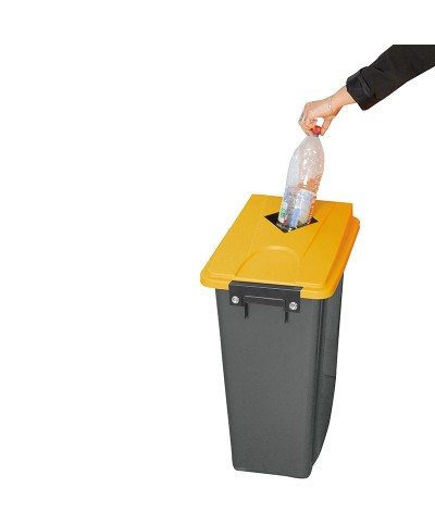 Probbax - PB-1013-YEL / Tapa plana con orificio cuadrado para cubos PB-100-GRY y PB-1090-GRY - 33 x 45,5 x 6,5 cm
