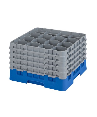 Cambro - 16S1058-168 / Cesta lavado (50 x 50 cm) para copas y vasos con 16 comp. 5 alt. - dia. máx. 10,9 cm alt. máx. 28,2 cm
