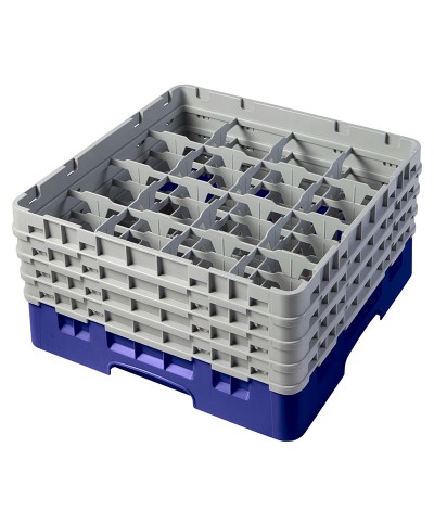 Cambro - 16S800-186 / Cesta de lavado (50 x 50 cm) para copas y vasos con 16 comp. 4 alt. - dia. máx. 10,9 cm alt. máx. 21,7 cm