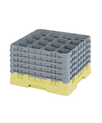 Cambro - 16S1058-108 / Cesta lavado (50 x 50 cm) para copas y vasos con 16 comp. 5 alt. - dia. máx. 10,9 cm alt. máx. 28,2 cm