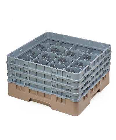 Cambro - 16S800-184 / Cesta de lavado (50 x 50 cm) para copas y vasos con 16 comp. 4 alt. - dia. máx. 10,9 cm alt. máx. 21,7 cm
