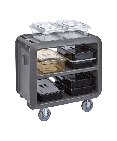 Cambro - SC230-615 / Carro de Servicio robusto (2 ruedas fijas y 2 giratorias con freno) - ( 95,3 x 55,9 x 94,6 cm) - Gris