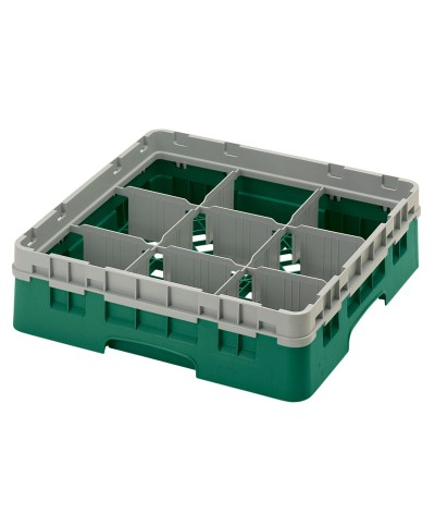 Cambro - 9S318-119 / Cesta de lavado de (50 x 50 cm) para copas y vasos con 9 comp. 1 alt. - dia. máx. 14,8 cm alt. máx. 9,4 cm