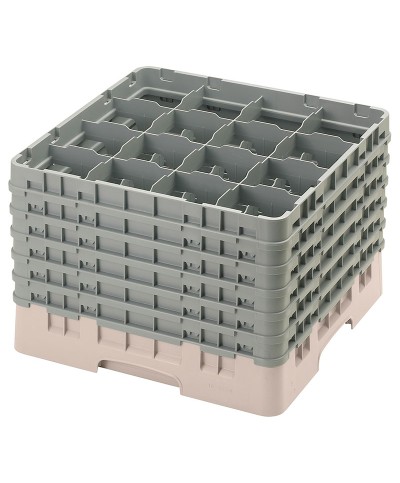 Cambro - 16S1214-184 / Cesta lavado (50 x 50 cm) para copas y vasos con 16 comp. 6 alt. - dia. máx. 10,9 cm alt. máx. 32,3 cm
