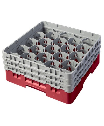 Cambro - 20S638-416 / Cesta de lavado (50 x 50 cm) para copas y vasos con 20 comp. 3 alt. - dia. máx. 9,84 cm alt. máx. 17,6 cm