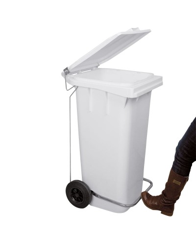 Probbax - SO-1120-WHT / Cubo con pedal -94 x 56 x 50 cm - 120 L