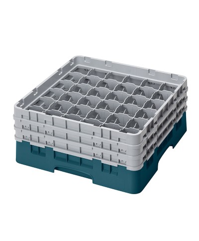 Cambro - 36S638-414 / Cesta de lavado (50 x 50 cm) copas y vasos con 36 comp. 3 alt. - dia. máx. 7,2 cm alt. máx. 17,6 cm