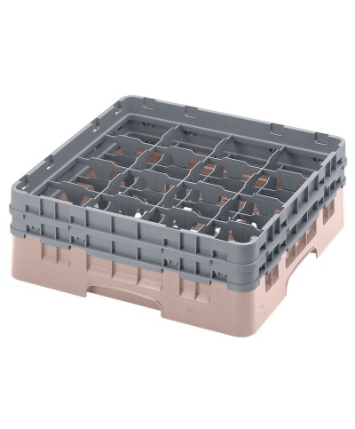 Cambro - 16S434-184 / Cesta de lavado (50 x 50 cm) para copas y vasos con 16 comp. 2 alt. - dia. máx. 10,9 cm alt. máx. 13,5 cm