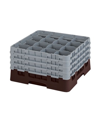 Cambro - 16S900-167 / Cesta de lavado (50 x 50 cm) para copas y vasos con 16 comp. 4 alt. - dia. máx. 10,9 cm alt. máx. 24,1 cm