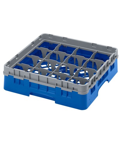 Cambro - 16S318-168 / Cesta de lavado (50 x 50 cm) para copas y vasos con 16 comp. 1 alt. - dia. máx. 10,9 cm alt. máx. 9,4 cm